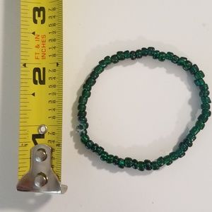 Hand made glass bead stretch bracelet